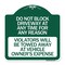 Signmission Do Not Block Driveway at Anytime for ANY Reason Violators Will Be Towed Away at Owner, GW-1818-24175 A-DES-GW-1818-24175 - alternate 1